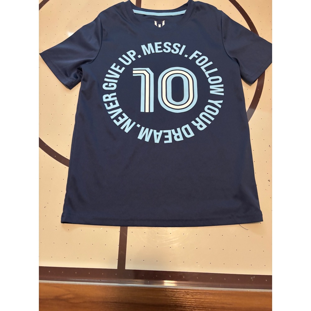 Messi Collection Kids Navy Blue Graphic T-Shirt Soccer Number 10 Size M 10/12